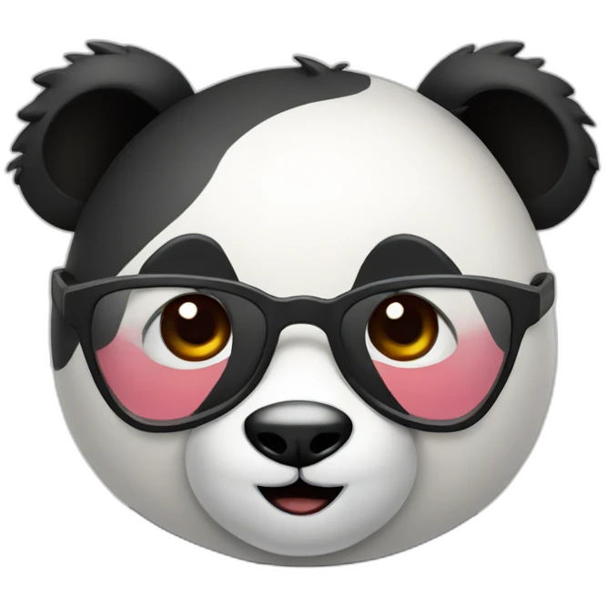 geek panda with heart emoji