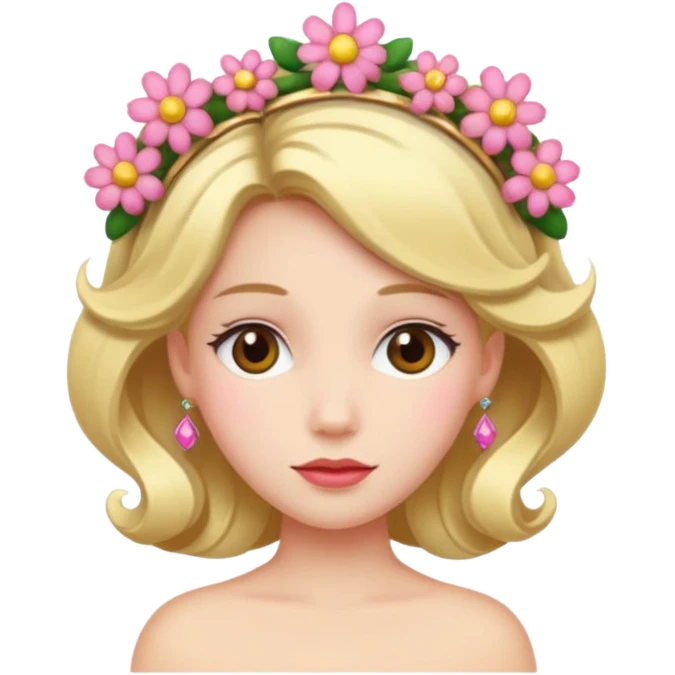 Princess with floral hairpin emoji