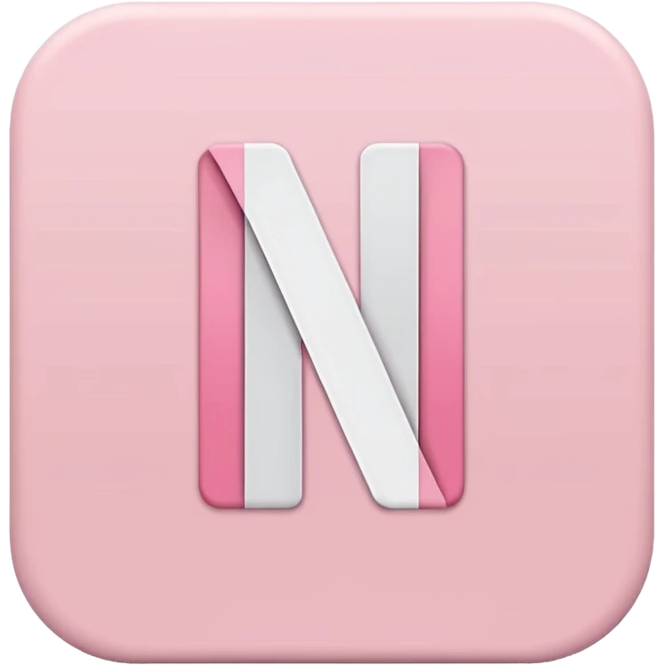 Netflix aesthetic "N" logo in pastel pink emoji