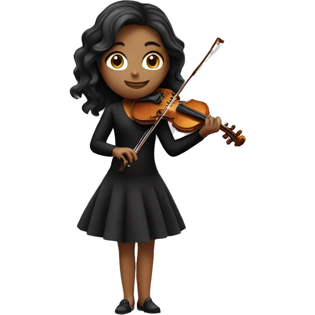 girl playing the violin in a black dress emoji