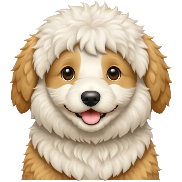 Can you make me an emoji of an all white mini golden-doodle  emoji