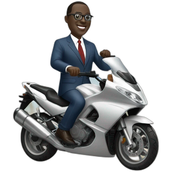 macky sall conduisant une moto emoji