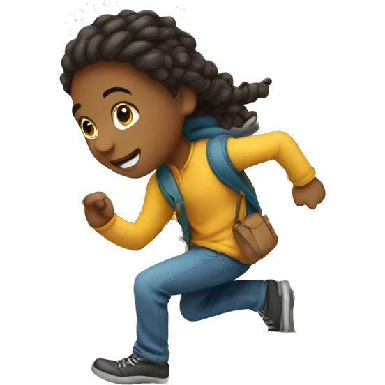 a white student making a step upstairs emoji