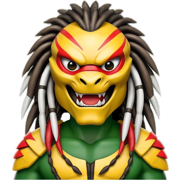 smiling predator from movie predator with rasta emoji