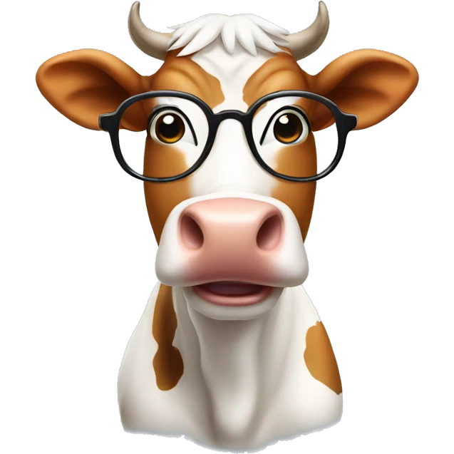 cow wearing glasses being silly emoji
