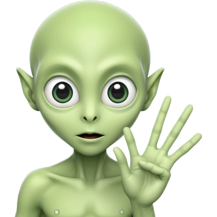 Un aliene qui fait le signe jul emoji