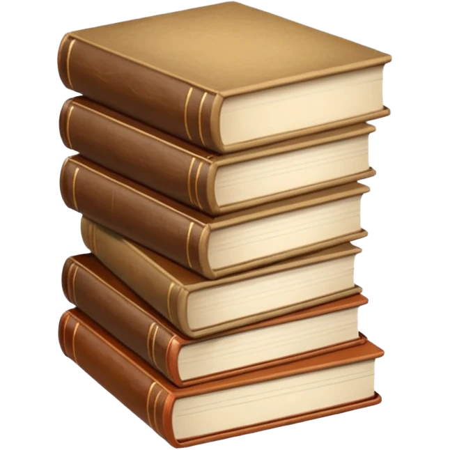 stack of books in beige tones emoji