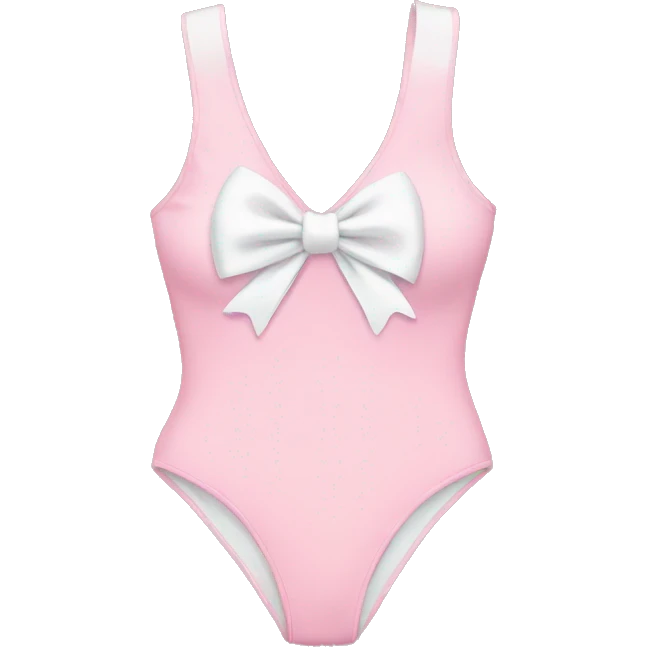 Pink bodysuit with white bow emoji