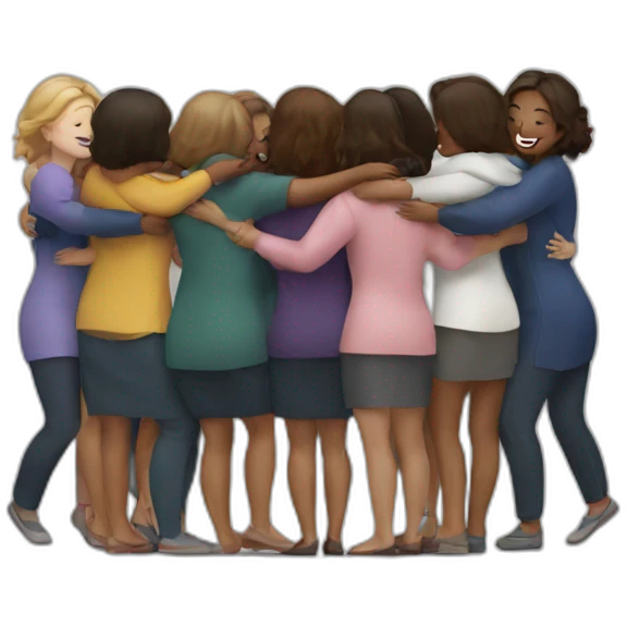 group hug of 8 women  emoji
