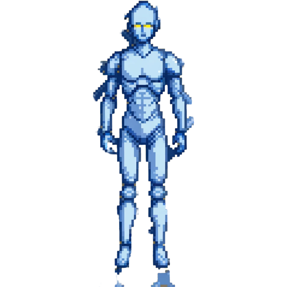 Digital body scan with blue grid overlay, medical technology, full human figure emoji