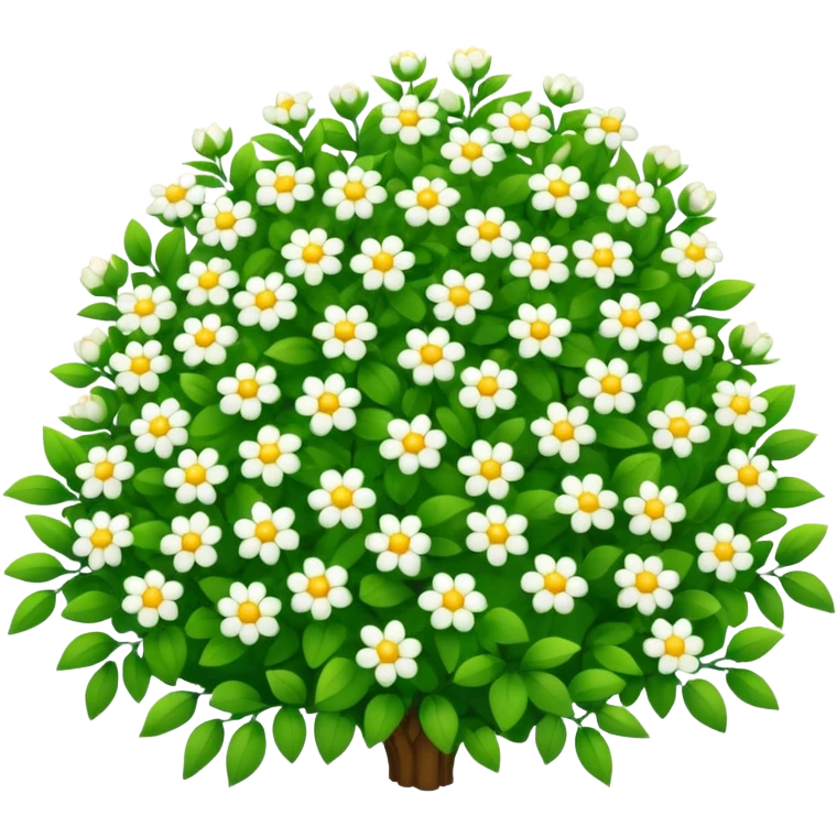 green and yellow bush with small white flower emoji