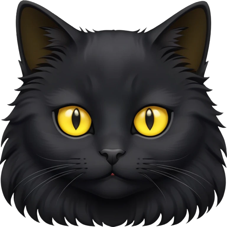 Fluffy black cat emoji