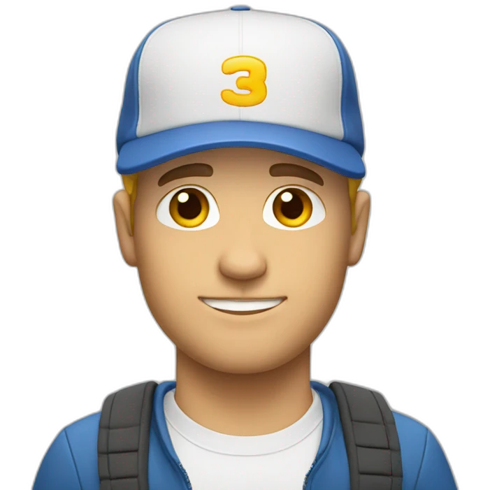 white guy with cap emoji