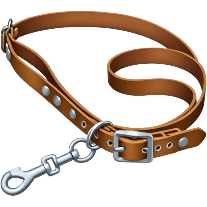 A leash clipped onto a collar that is being pulled on emoji