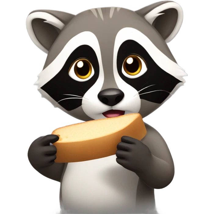 Raccoon eating slice of bread emoji