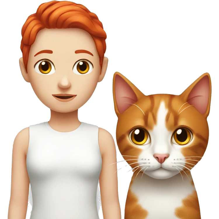 red head and a cat emoji