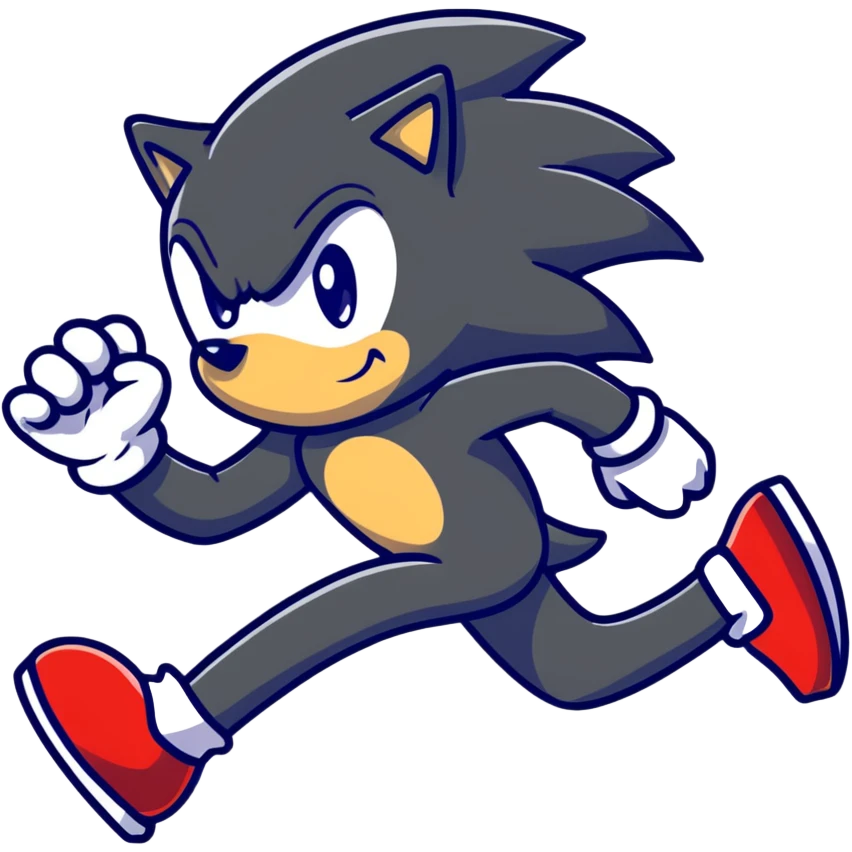 Sonic, Silver, and Shadow running emoji