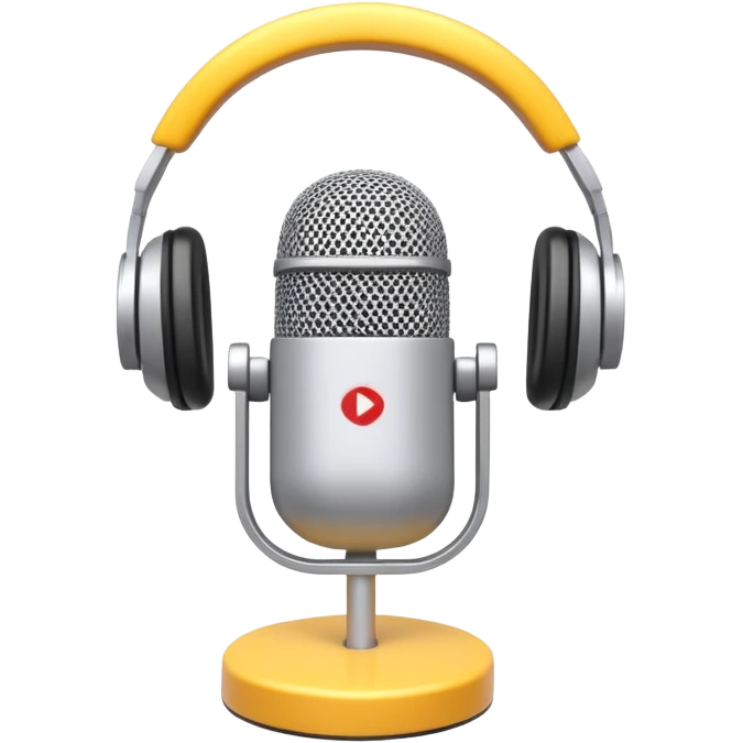 generate realistic detailed podcast in 3d style emoji