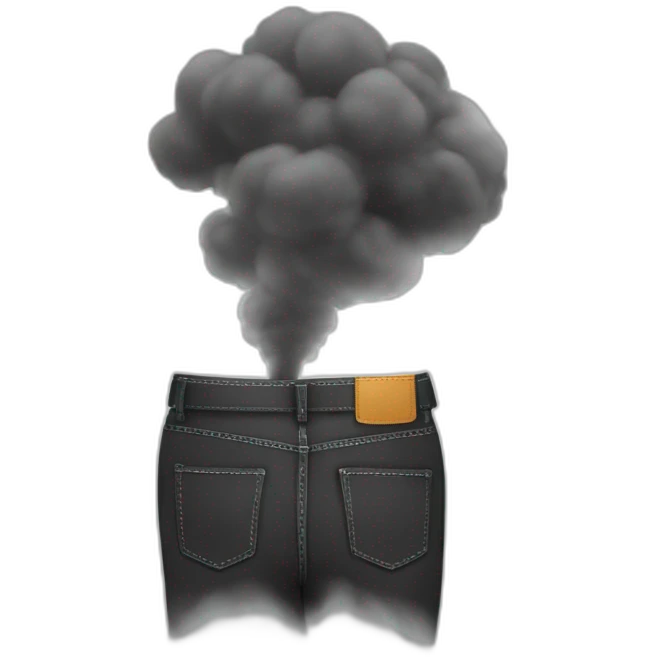 Smoke coming out of back pocket emoji
