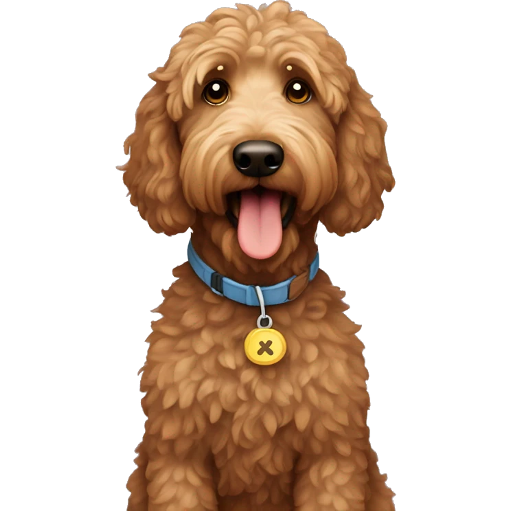 Brown golden doodle emoji