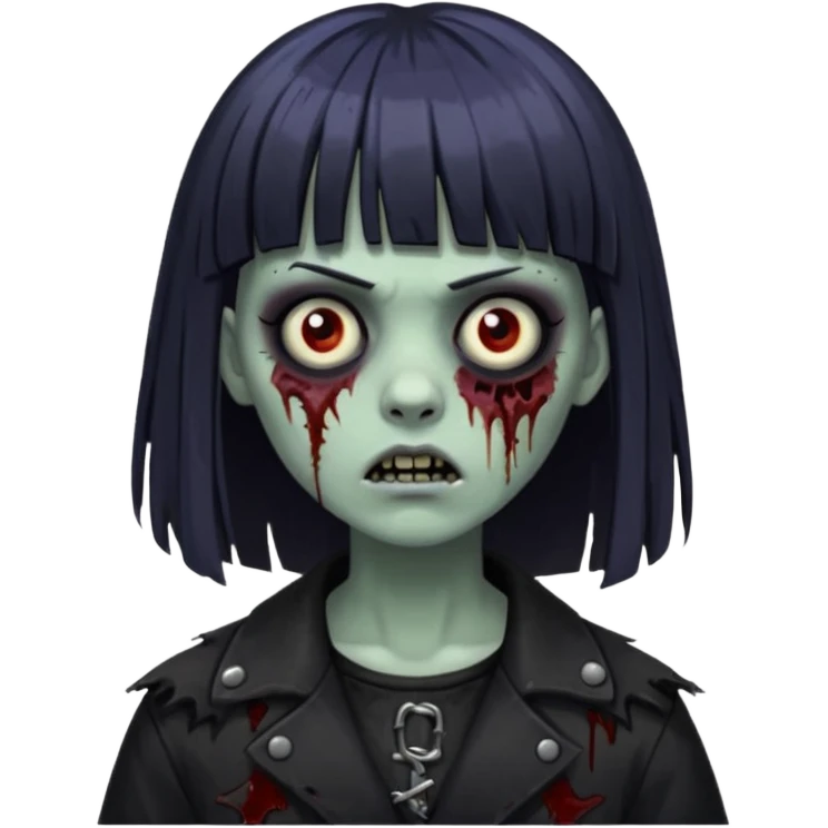 Faça uma zumbi com franja é com uma pegada mais gothc emoji
