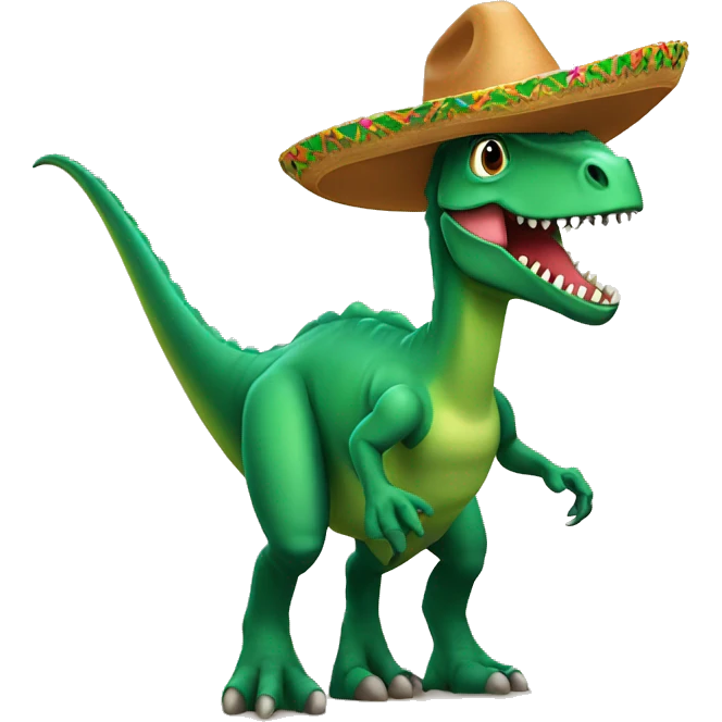 a dinosaur with a sombrero hat emoji