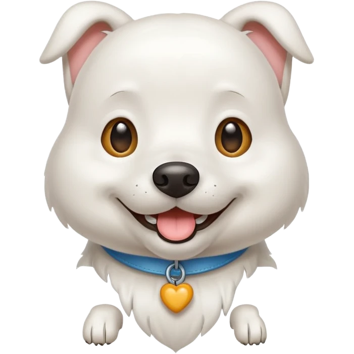 perro blanco feliz  emoji