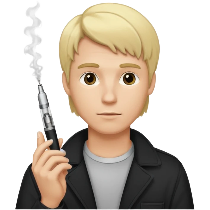 vaping male with blonde hair holding a vape pen emoji