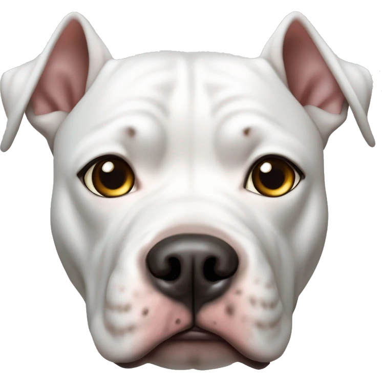 perra pitbull blanca  con ojos celestes  emoji