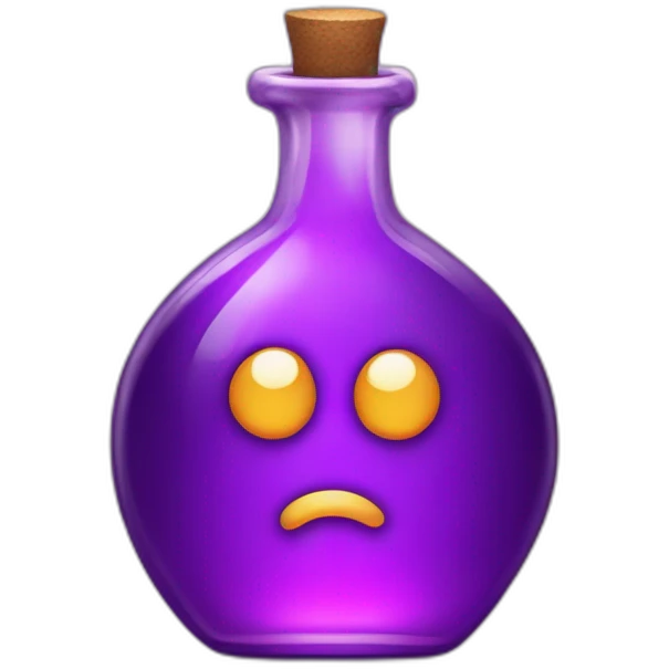purple magic potion with the letter p written on it emoji