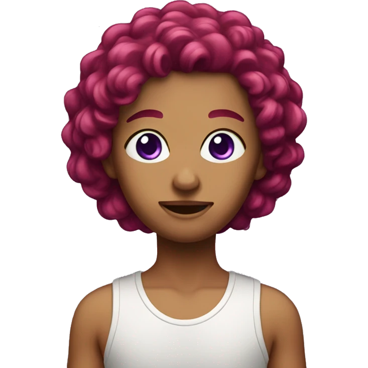 crimson hair with purple eyes emoji