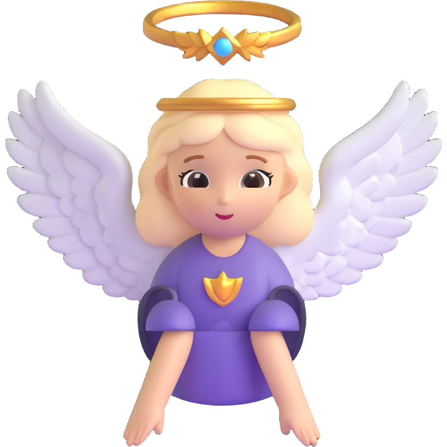 guardian angel with wings and halo from bible emoji