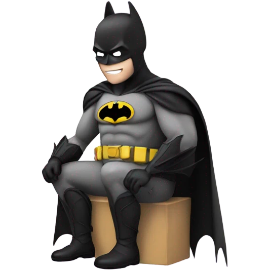 Far Batman eating eggplant  emoji