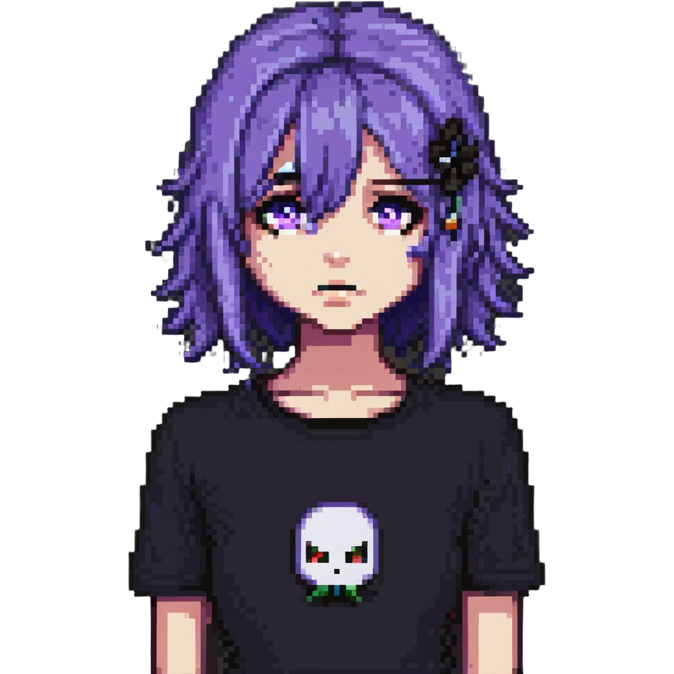 violet hair emo girl emoji
