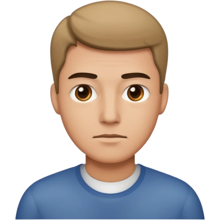 Guy standing straight face emoji