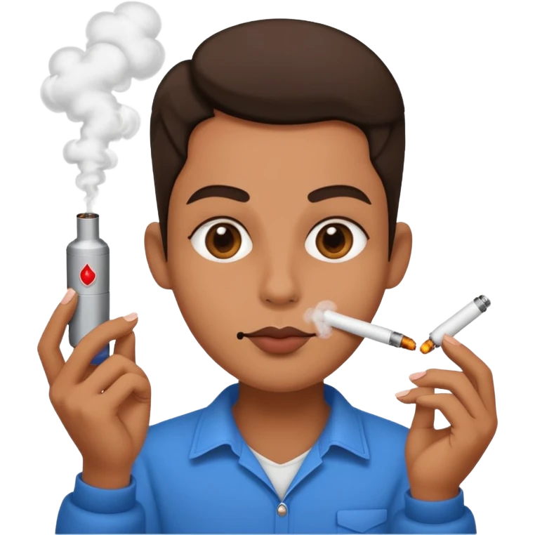 Heart eyes smoking a vape emoji