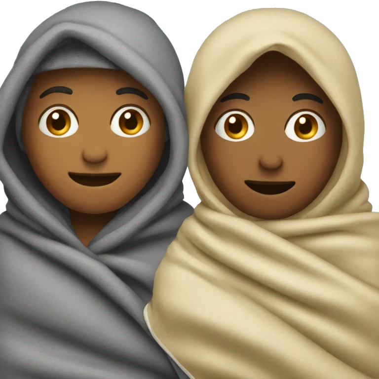 two people wrapped in a blanket emoji