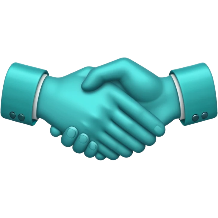 teal handshake amoji in the color hex of A8F2F9 emoji