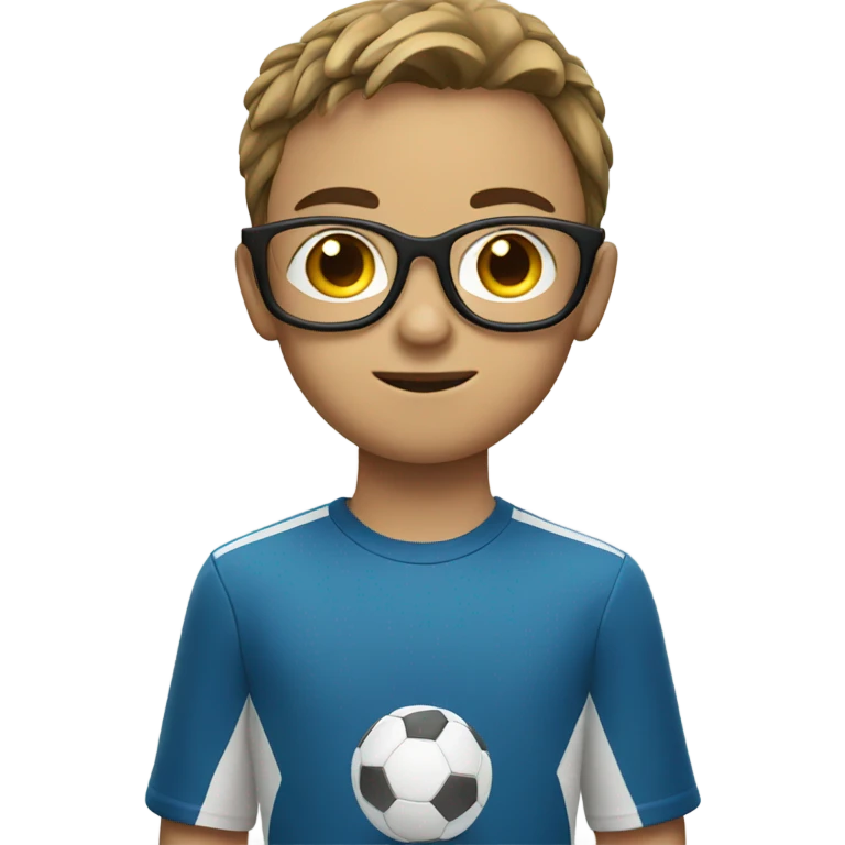 Boy with glasses playing sport emoji
