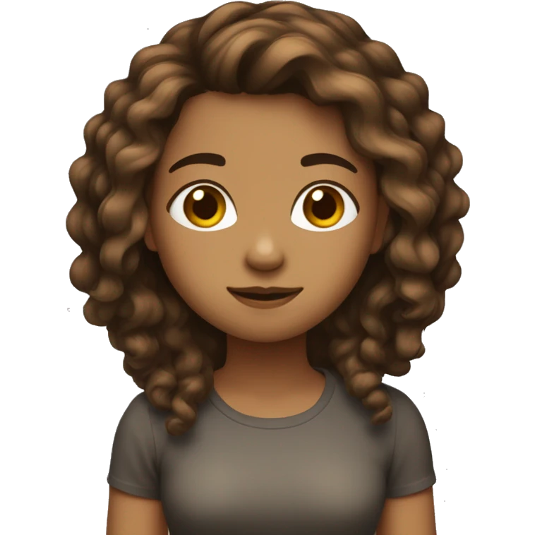 menina com cabelo cor castanho escuro, cabelo muito pequeno emoji