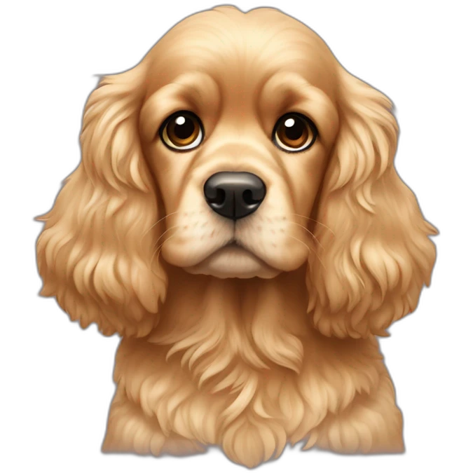 Fluffy golden cocker spaniel emoji