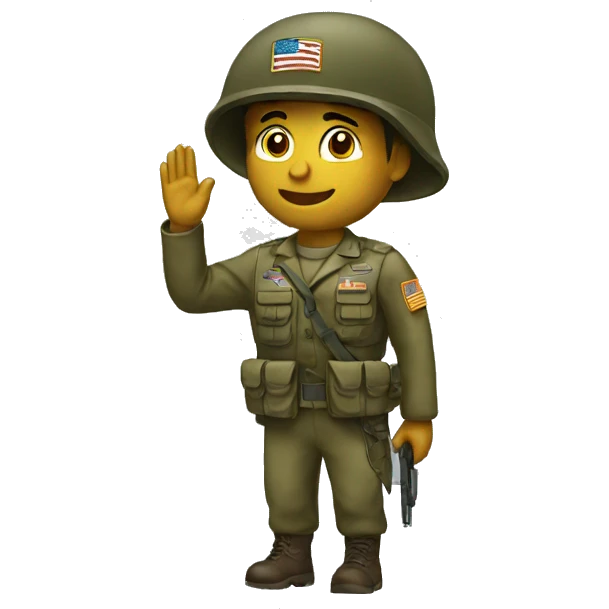 American soldier salutes emoji