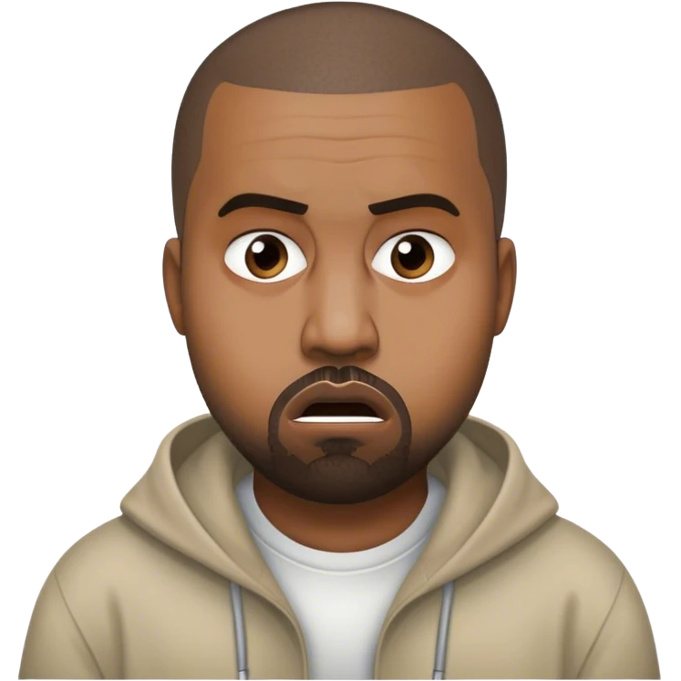 Someone who is super stressed who looks like Kanye west  emoji