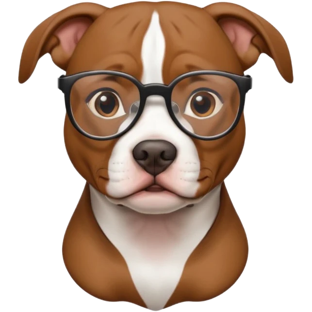 Pitbull dog with glasses  emoji