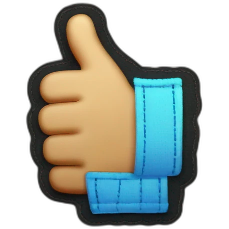 Thumbs up hand with the thumb sewn back on emoji