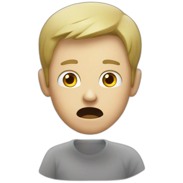 White guy scared of visible olives emoji