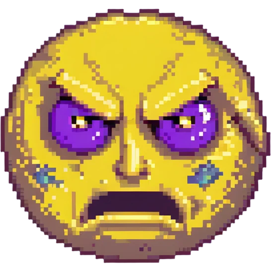 yellow face with one eye half-closed and the other open, angry expression emoji