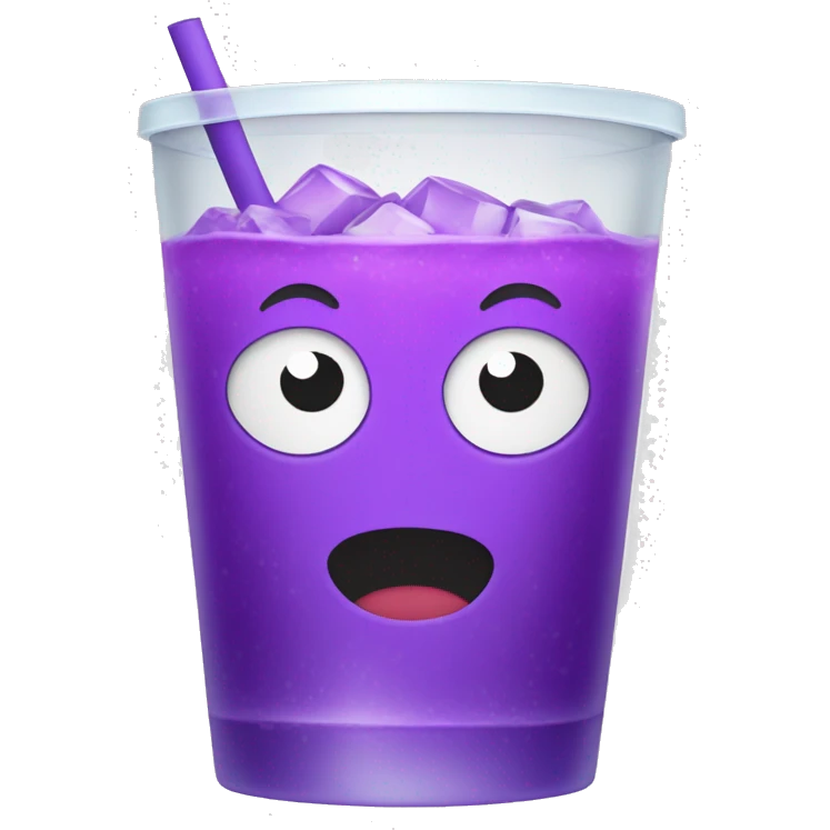 Purple drink with ice in paper cu emoji