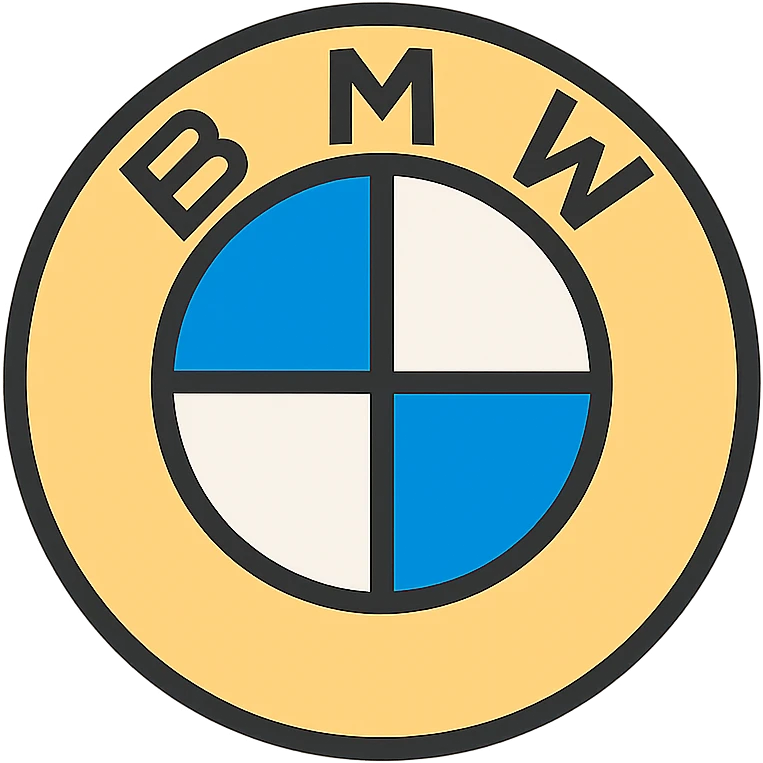 BMW logo, clean and iconic, modern vector style emoji