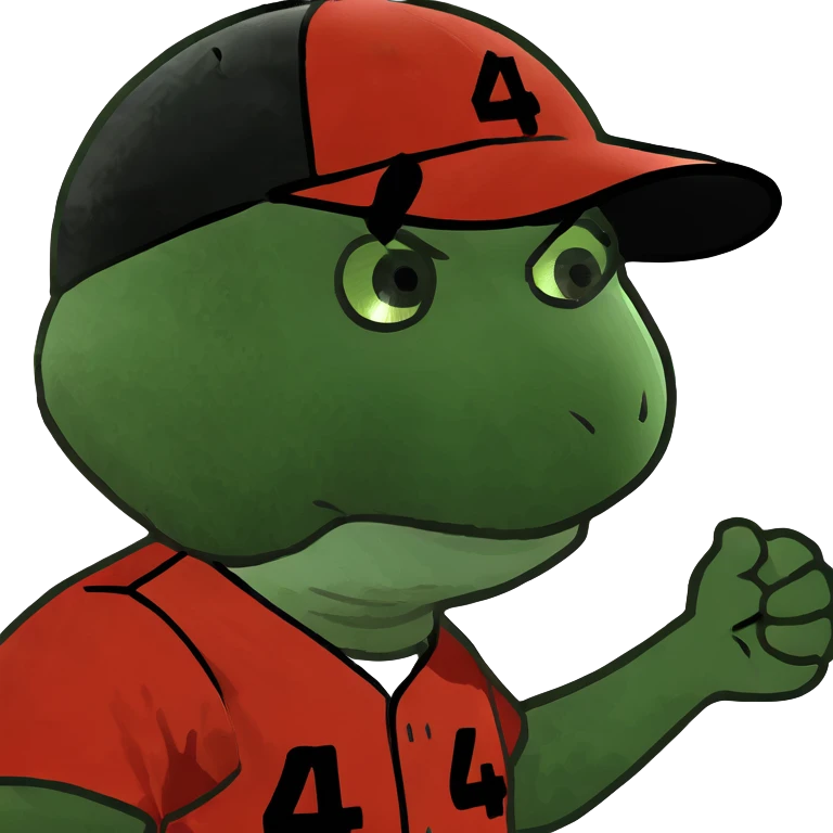 Baseball player hitting wearing number 44 red and black uniform emoji